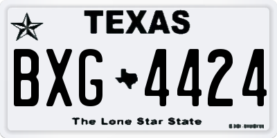 TX license plate BXG4424