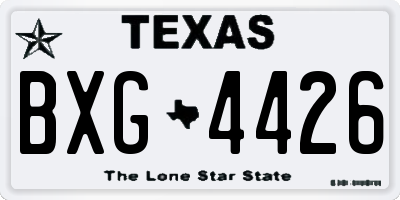 TX license plate BXG4426