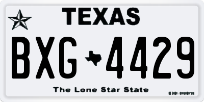 TX license plate BXG4429