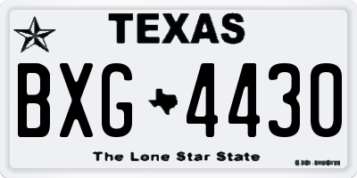 TX license plate BXG4430