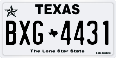 TX license plate BXG4431