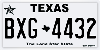 TX license plate BXG4432