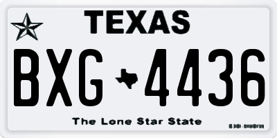 TX license plate BXG4436