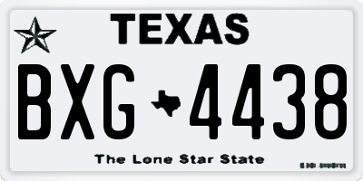 TX license plate BXG4438