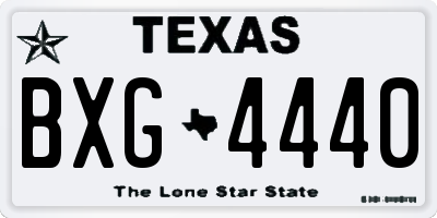 TX license plate BXG4440