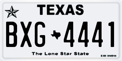 TX license plate BXG4441