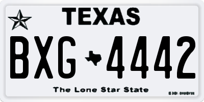 TX license plate BXG4442