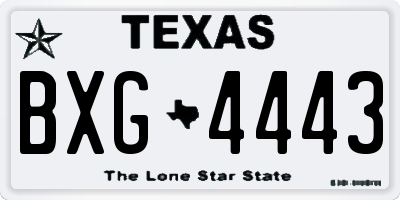 TX license plate BXG4443