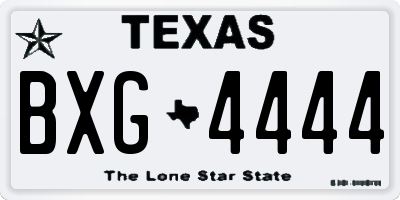 TX license plate BXG4444
