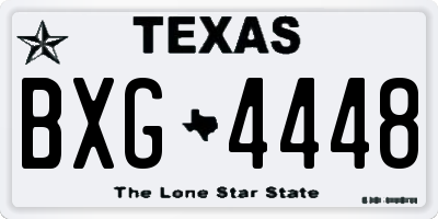 TX license plate BXG4448