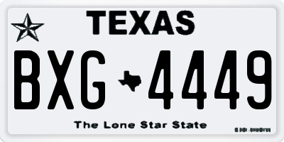 TX license plate BXG4449