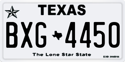 TX license plate BXG4450