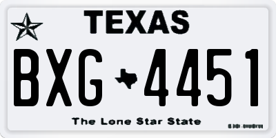 TX license plate BXG4451