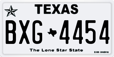TX license plate BXG4454
