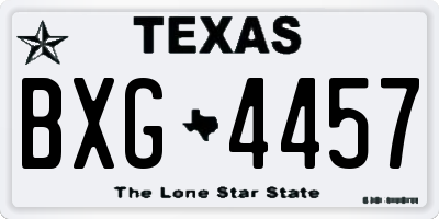 TX license plate BXG4457