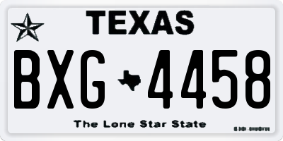 TX license plate BXG4458