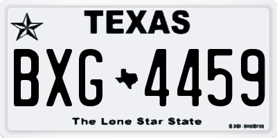 TX license plate BXG4459