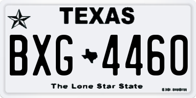 TX license plate BXG4460