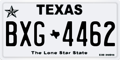 TX license plate BXG4462
