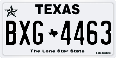 TX license plate BXG4463