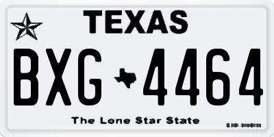 TX license plate BXG4464