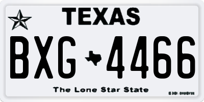 TX license plate BXG4466