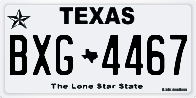 TX license plate BXG4467