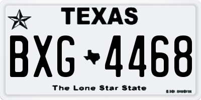 TX license plate BXG4468