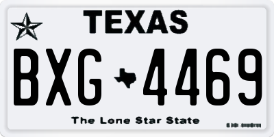 TX license plate BXG4469
