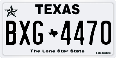 TX license plate BXG4470
