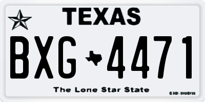 TX license plate BXG4471