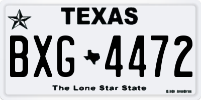 TX license plate BXG4472