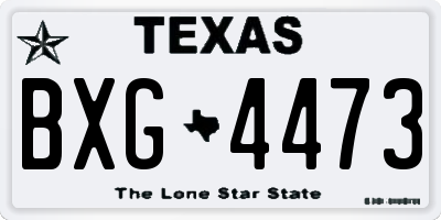 TX license plate BXG4473