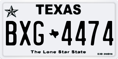TX license plate BXG4474