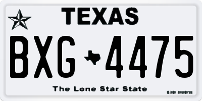TX license plate BXG4475