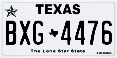 TX license plate BXG4476