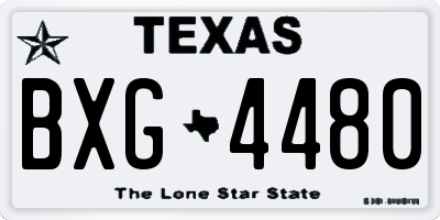 TX license plate BXG4480