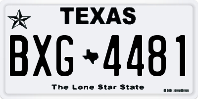 TX license plate BXG4481