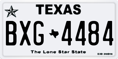 TX license plate BXG4484