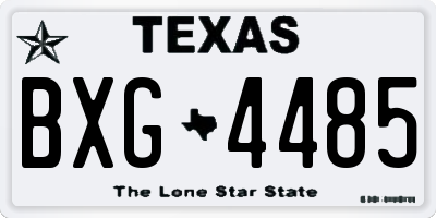 TX license plate BXG4485