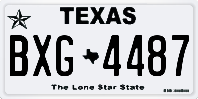 TX license plate BXG4487