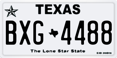 TX license plate BXG4488