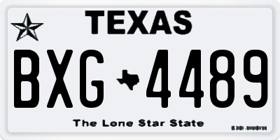 TX license plate BXG4489