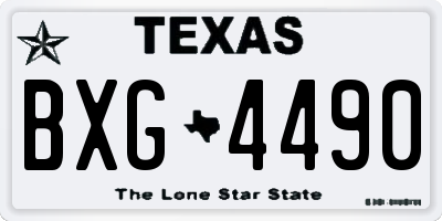 TX license plate BXG4490