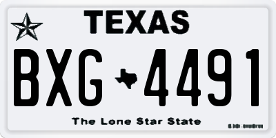 TX license plate BXG4491