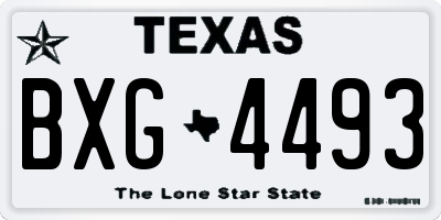 TX license plate BXG4493