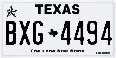 TX license plate BXG4494