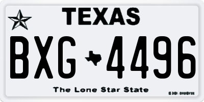 TX license plate BXG4496