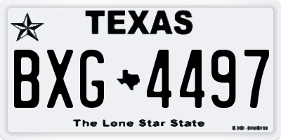 TX license plate BXG4497