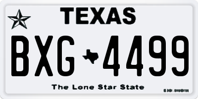 TX license plate BXG4499